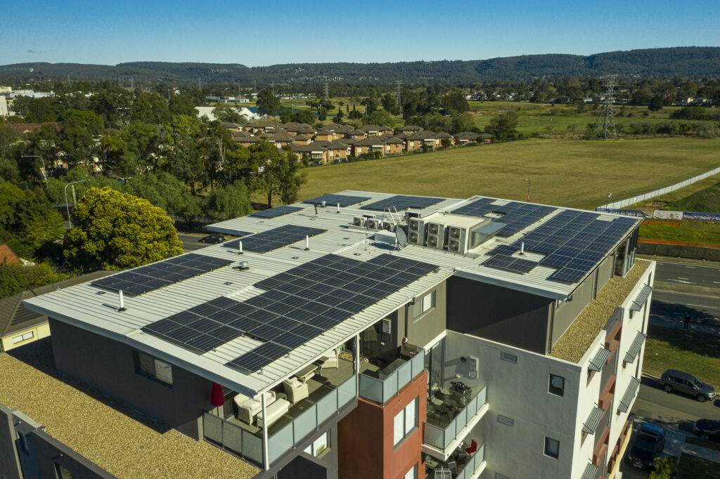 Solahart commercial solar power system installed at apartments in Penrith