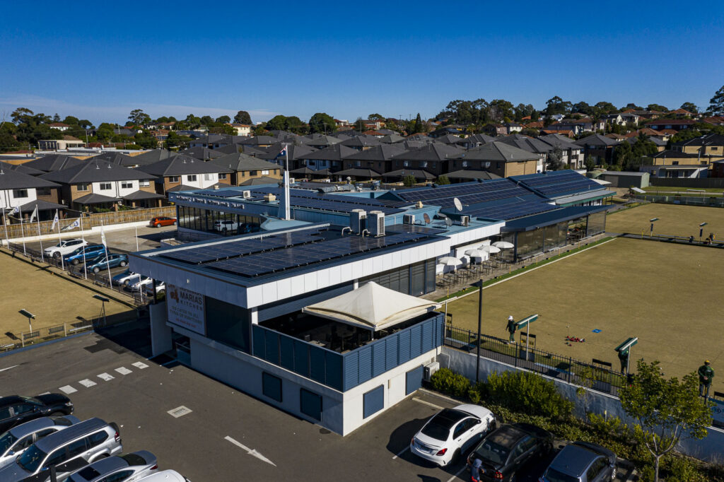 Solahart commercial solar power system installed at the Mount Lewis bowling club