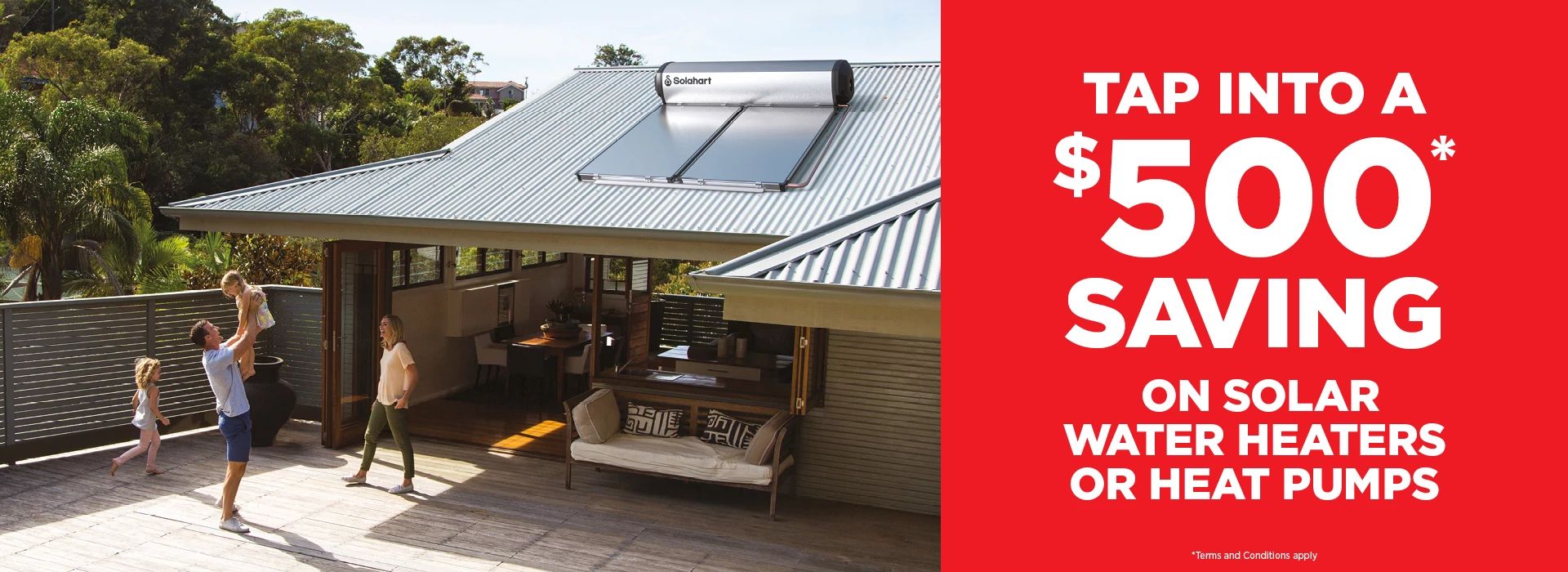 Tap into a $500 saving on a new hot water system from Solahart