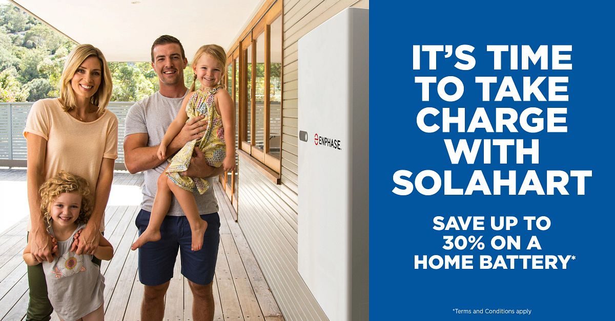 Save up to 30% on a home battery from Solahart